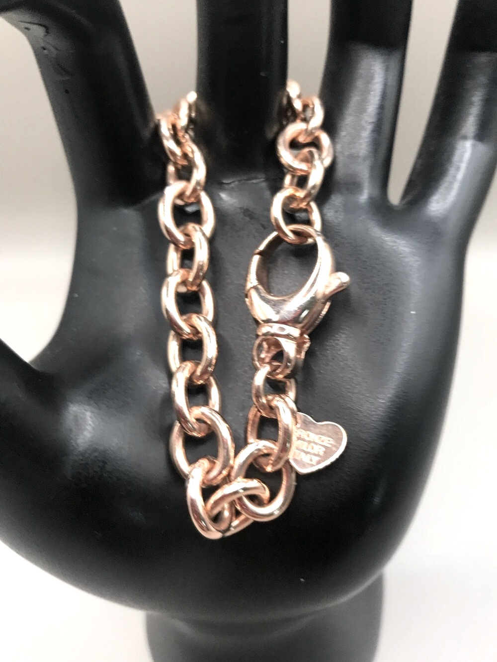 BRONZE Milor Italy Rose Gold-tone Chain Bracelet